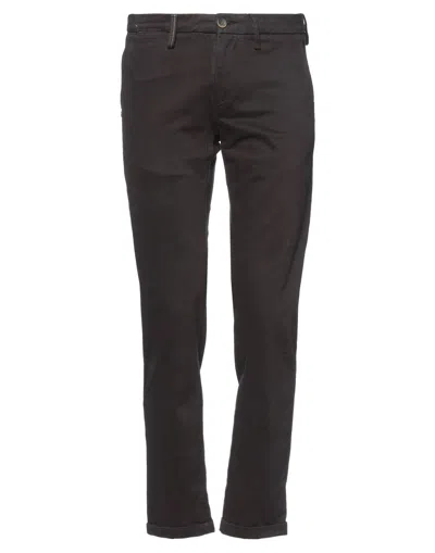RE-HASH RE_HASH MAN PANTS DARK BROWN SIZE 29 COTTON, ELASTANE