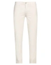 Re-hash Re_hash Man Pants Ivory Size 35 Cotton, Elastane In White