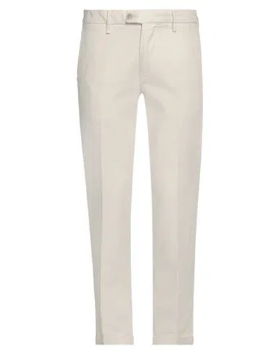 RE-HASH RE_HASH MAN PANTS IVORY SIZE 35 COTTON, LINEN, ELASTANE