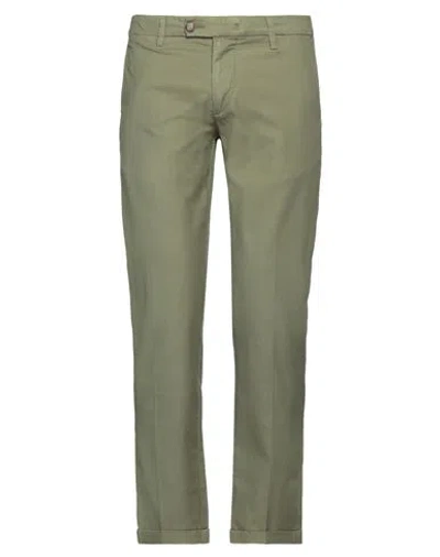 RE-HASH RE_HASH MAN PANTS MILITARY GREEN SIZE 35 COTTON, ELASTANE