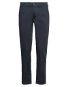 Re-hash Re_hash Man Pants Navy Size 32 Cotton, Elastane In Navy Blue