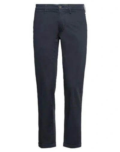 Re-hash Re_hash Man Pants Navy Size 32 Cotton, Elastane In Navy Blue