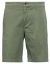 Re-hash Re_hash Man Shorts & Bermuda Shorts Military Green Size 31 Cotton, Elastane In Green