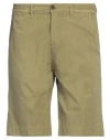 Re-hash Re_hash Man Shorts & Bermuda Shorts Military Green Size 30 Cotton, Elastane In Green