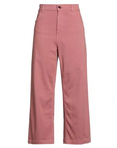 Re-hash Re_hash Woman Pants Antique Rose Size 29 Cotton, Lyocell, Elastane In Pink