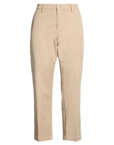 Re-hash Re_hash Woman Pants Beige Size 32 Cotton, Elastane In Pink