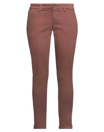 Re-hash Re_hash Woman Pants Brown Size 38 Cotton, Elastane
