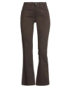 Re-hash Re_hash Woman Pants Chocolate Brown Size 25 Cotton, Lyocell, Elastane In Black