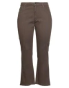 Re-hash Re_hash Woman Pants Dark Brown Size 32 Cotton, Lyocell, Elastane