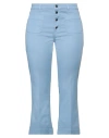 Re-hash Re_hash Woman Pants Light Blue Size 32 Cotton, Elastane In Blue