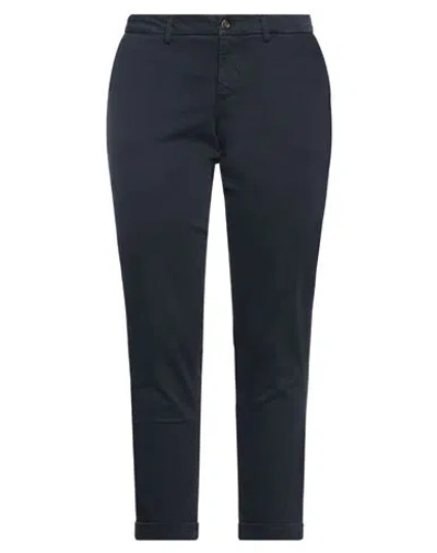 Re-hash Re_hash Woman Pants Midnight Blue Size 36 Cotton, Elastane