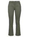 Re-hash Re_hash Woman Pants Military Green Size 28 Cotton, Lyocell, Elastane In Green