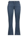 Re-hash Re_hash Woman Pants Navy Size 26 Cotton, Elastane In Navy Blue