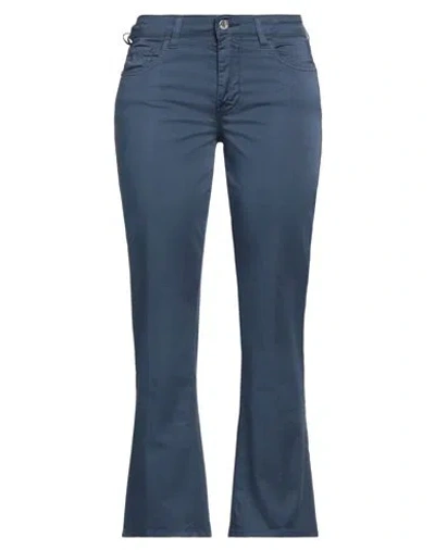 Re-hash Re_hash Woman Pants Navy Size 26 Cotton, Elastane In Navy Blue