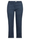 Re-hash Re_hash Woman Pants Navy Size 30 Cotton, Lyocell, Elastane In Navy Blue