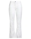 Re-hash Re_hash Woman Pants White Size 32 Cotton, Elastane
