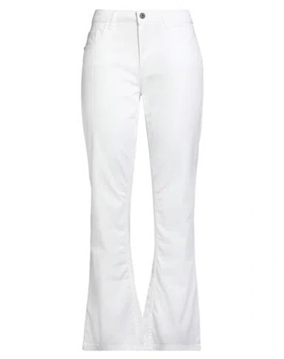 Re-hash Re_hash Woman Pants White Size 32 Cotton, Elastane