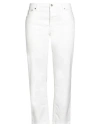 Re-hash Re_hash Woman Pants White Size 32 Cotton, Lyocell, Elastane In White