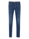 Re-hash Rubensb Five-pocket Suede-patch Jeans In Blue