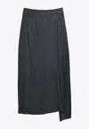 Re Rhee High-low Satin Skirt In Gray
