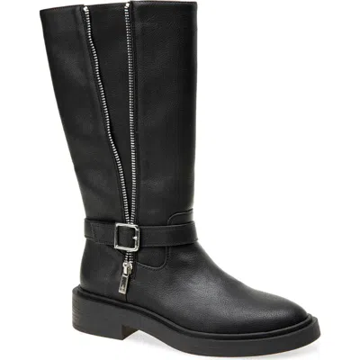 Reaction Kenneth Cole Armie Tall Faux Leather Boot In Black