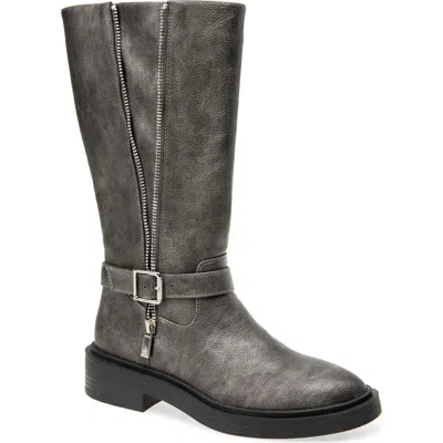 Reaction Kenneth Cole Armie Tall Faux Leather Boot In Gray