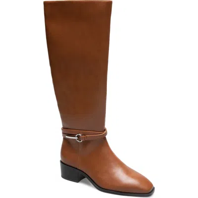 Reaction Kenneth Cole Bennett Faux Leather Knee High Boot In Cognac