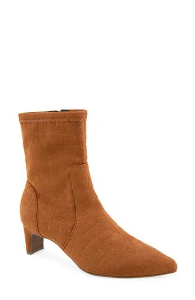 Reaction Kenneth Cole Bindi Croc Embossed Bootie In Brown