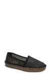 Reaction Kenneth Cole Bonnie Rhinestone Espadrille Flat In Black Crystal Mesh
