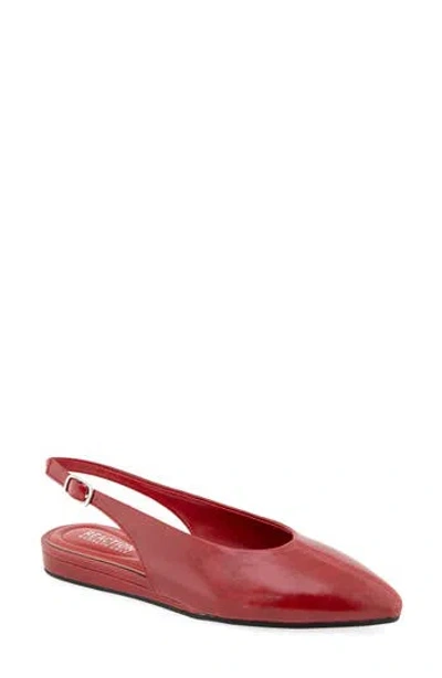 Reaction Kenneth Cole Brianna Faux Leather Slingback Flat In Dark Red