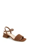 Reaction Kenneth Cole Buena Block Heel Sandal In Luggage Micro