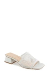Reaction Kenneth Cole Buenita Slide Sandal In White Crystal Mesh