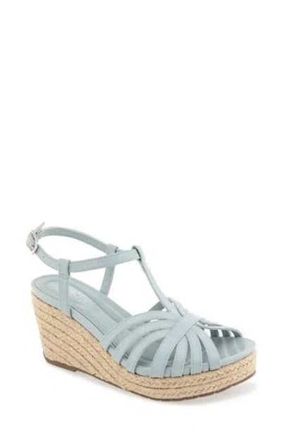 Reaction Kenneth Cole Capci Platform Wedge Sandal In Blue