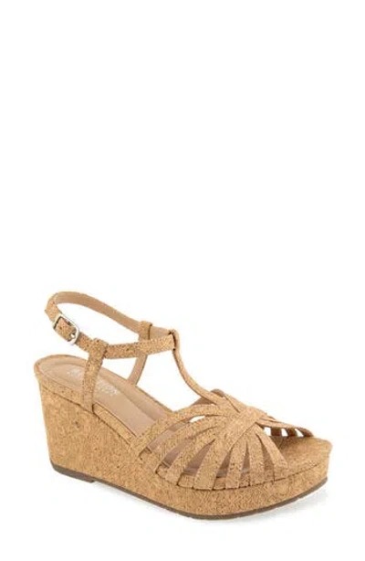 Reaction Kenneth Cole Capci Platform Wedge Sandal In Brown