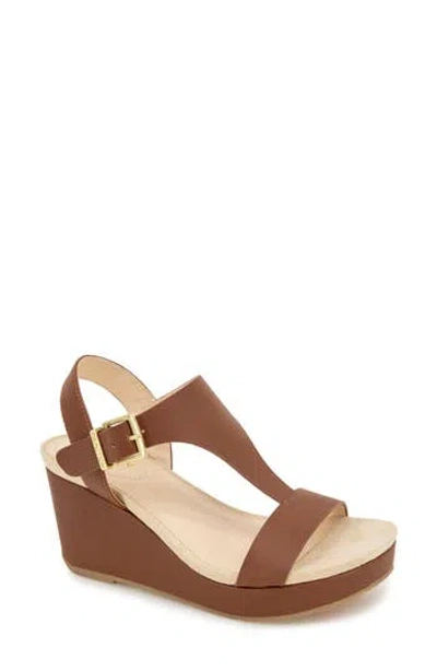 Reaction Kenneth Cole Card Platform Wedge Sandal In Brown