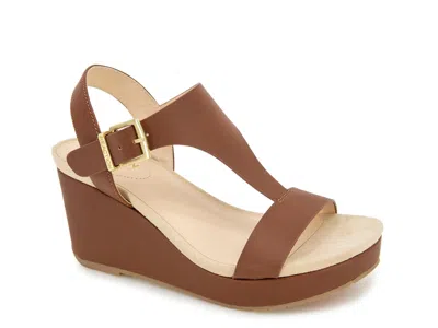 Reaction Kenneth Cole Card Wedge Sandal In Brown