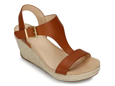 Reaction Kenneth Cole Card Wedge Sandal In Brown