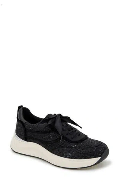 Reaction Kenneth Cole Claire Rhinestone Embellished Sneaker In Black