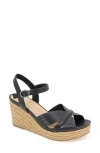 Reaction Kenneth Cole Comi Espadrille Wedge Sandal In Black