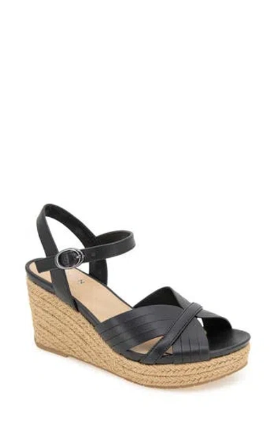 Reaction Kenneth Cole Comi Espadrille Wedge Sandal In Black