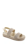 Reaction Kenneth Cole Darleen Sandal In Gold/crystal