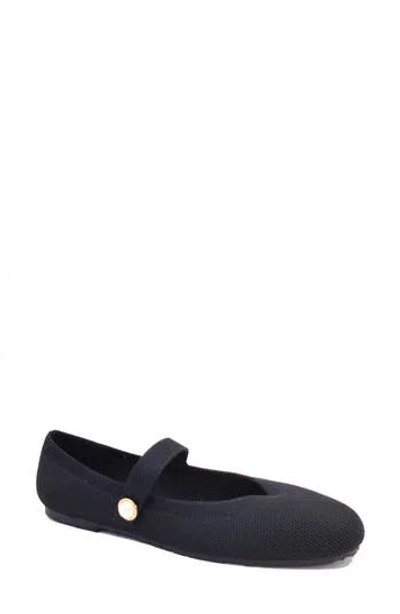 Reaction Kenneth Cole Edina Mary Jane Flat In Black Knit