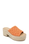 Reaction Kenneth Cole Elissa Platform Sandal In Orange Raffia