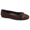 Reaction Kenneth Cole Ellie Ballet Flat In Chocolate Micro
