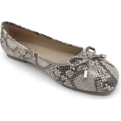 Reaction Kenneth Cole Elstree Ballet Flat In Natural Snake