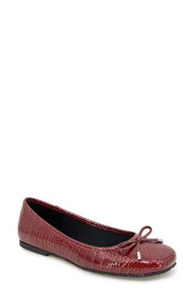 Reaction Kenneth Cole Elstree Croc Embossed Ballet Flat In Red