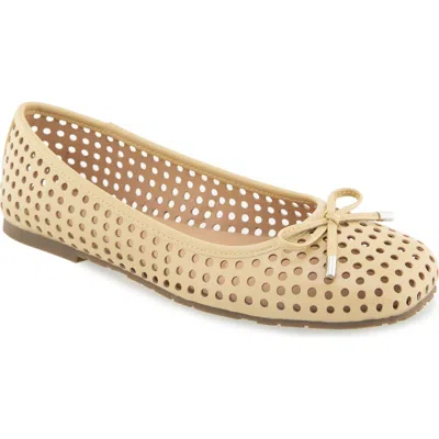 Reaction Kenneth Cole Elstree Perforated Ballet Flat In Yellow