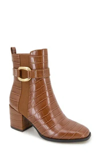 Reaction Kenneth Cole Emerson Block Heel Bootie In Luggage