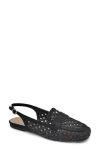 Reaction Kenneth Cole Enrica Raffia Slingback Flat In Black Raffia