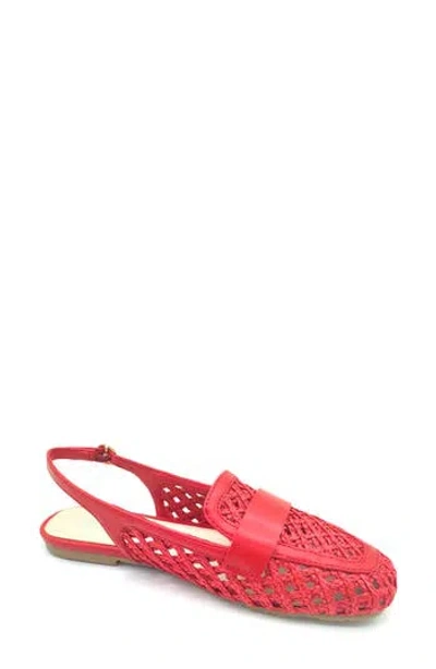 Reaction Kenneth Cole Enrica Raffia Slingback Flat In Red Raffia